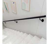 Whnoorher Pasamanos de Hierro Forjado | Barandilla de Escalera Negra de Apoyo para Interiores y Exteriores | Soportes de Pared para barandillas de Escalera(150cm)