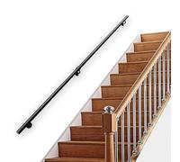 Whnoorher Pasamanos Negro para escaleras, Soportes de barandilla de Escalera de Hierro Forjado de Metal, Barra de Agarre de Seguridad para barandillas de escaleras(60cm)