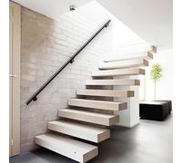 Whnoorher Pasamanos para escaleras Exteriores o Interiores, pasamanos de Escalera de 30 a 6 m, montados en la Pared, Negros, con Tornillos metálicos, Antideslizantes.(270cm)