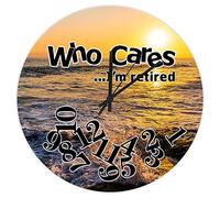 Who Cares I am Retired Clock Who Cares I'm Retired Nature Waves Silent Non Ticking Reloj de pared redondo con pilas, novedoso reloj colgante grande de 12 pulgadas, reloj de regalo de jubilación