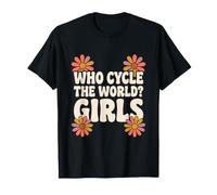 Who Cycle The World Girls Retro Flower Power Cycling Camiseta