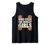 Who Cycle The World Girls Retro Flower Power Cycling Camiseta sin Mangas