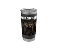 Who Did This Cafetera Amante de los animales divertido Vaso térmico de acero inoxidable de doble pared