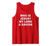 Who is Jesus? My Lord & Savior - Christian Faith Baptism Red Camiseta sin Mangas