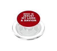Who is Jesus? My Lord & Savior - Christian Faith Baptism Red PopSockets PopGrip para MagSafe