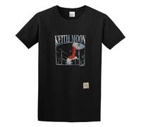 Who Keith Moon Drums Vintage Unisex 100% Cotton Short-Sleeve T-Shirts Black S