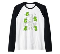 Who Let The Frogs out? Funny Frog Lover Men Women Kids Camiseta Manga Raglan