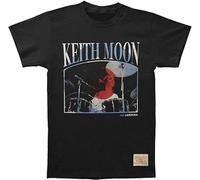 Who Men's Keith Moon Drums Vintage T-Shirt Black Unisex 100% Cotton Short-Sleeve T-Shirts Black XXXL