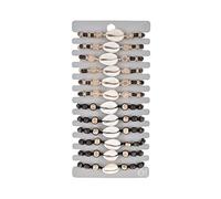 Whoasyst 12 unidades/lote de abalorios trenzados para mujeres y niños, cuentas de madera, cadena de cuerda ajustable, pulseras de concha para niñas, hombres, pulseras trenzadas para hombres y niñas