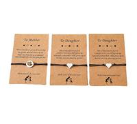 Whoasyst 3 pulseras de corazón recortado a juego para madre e hija, regalo de regreso a clases, para el día de la madre y el día de la madre, pulseras de corazón para mujer