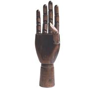 Whoasyst Accesorios de fotografía, modelo de mano de madera para artistas con dedos móviles, textura de madera para exhibición de joyas y decoración del hogar, soporte de exhibición de relojes, talla