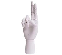 Whoasyst Accesorios de fotografía, modelo de mano de madera para artistas con dedos móviles, textura de madera para exhibición de joyas y decoración del hogar, soporte de exhibición de relojes, talla