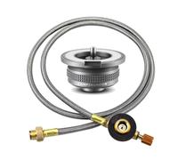 Whoasyst Adaptador de estufa de camping al aire libre, tubo de extensión, tipo dividido, convertidor, conector convertidor de aleación de aluminio, adaptador de estufa, tubo de extensión