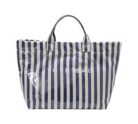 Whoasyst Bolsa de compras con diseño moderno de bloques de color, bolsa transparente con asa superior que ofrece detalles de rayas para uso diario y asa superior de moda, Blue