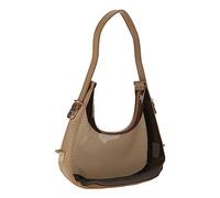 Whoasyst Bolsa de gelatina transparente para las axilas con cremallera en el hombro, bolso de mano a juego, regalo de cumpleaños, bolsa de playa de gelatina de lujo, Khaki, One Size