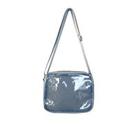 Whoasyst Bolso bandolera transparente para mujer, diseño de colegiala y anime, con texto en inglés, Blue, One Size