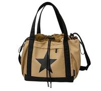 Whoasyst Bolso bandolera unisex de nailon de gran capacidad para mujer, con estampado de estrellas, para uso diario, de nailon, con estrella, bolsa cruzada de gran capacidad para la universidad, Khaki