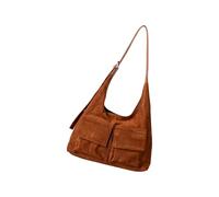 Whoasyst Bolso de hombro de gran tamaño inspirado en Corea, práctico bolso cruzado de gamuza, bolso retro único para profesionales, espaciosa, bolsa de axilas, uso diario, Brown, One Size