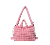 Whoasyst Bolso de mano acolchado de moda con diseños acolchados, correa de hombro ajustable, mochila acolchada de gran capacidad con cordón acolchado, b