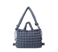 Whoasyst Bolso de mano acolchado de moda con diseños acolchados, correa de hombro ajustable, mochila acolchada de gran capacidad con cordón acolchado, Gray