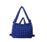 Whoasyst Bolso de mano acolchado de moda con diseños acolchados, correa de hombro ajustable, mochila acolchada de gran capacidad con cordón acolchado, azul real