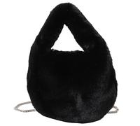 Whoasyst Bolso de mano de moda para mujer, adecuado para ir de compras, trabajo y citas, se puede utilizar como un bolso de hombro o bolso cruzado de pelo para mujer, Black, One Size