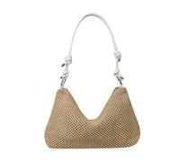 Whoasyst Bolso de mano para mujer, bolso de hombro de paja de gran capacidad, bolso de mano de moda para playa, vacaciones junto al mar, bolso de mano para mujer, bolso de mano tejido de paja para