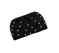 Whoasyst Bolso de mano y bolsa de bola de masa hervida para mujer, bolso de mano y bolso fruncido para mujer, bolso de noche con bola de masa, Black