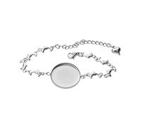 Whoasyst Brazaletes de acero inoxidable con bisel de 20 mm para joyería, manualidades, ajuste en blanco, talla única, como se describe