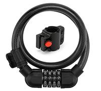 Whoasyst Cable de bicicleta resistente de 4 dígitos, cable de código portátil, antirrobo, seguridad reajustable con combinación de cerraduras