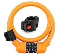 Whoasyst Cable de bicicleta resistente de 4 dígitos, cable de código portátil, antirrobo, seguridad reajustable con combinación de cerraduras