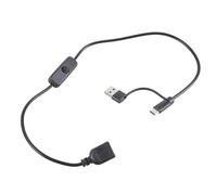 Whoasyst Cable de extensión de alimentación USB tipo CREATE y a hembra integrado en cambio de salida para ventilador de refrigeración, lámpara LED, 3 medidas, crea para conectar el cable con el cambio