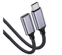 Whoasyst Cable de extensión trenzado tipo C macho a hembra, cable de carga de 100 W, pantalla 4K, mejora la conexión y duplicación de pantalla, cable de extensión USB C