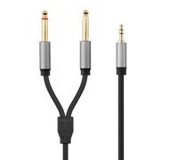 Whoasyst Cable de música estéreo profesional de 3,5 mm a dos de 6,35 mm para Studio y Live 1/8 macho a 1/4, cable de indicación estereofónica
