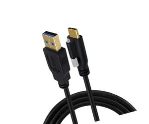 Whoasyst Cable USB C portátil a transmisión de datos con salida centralizada y tornillos de bloqueo para aplicaciones de fábrica, tipo de salida central, cable de datos para cámaras industriales