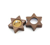 Whoasyst Caja de boda hexagonal con forma de estrella para propuestas, decoración para ceremonia de boda, soporte para exhibición de joyas