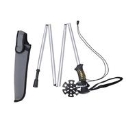 Whoasyst Caña de pescar plegable de aleación de aluminio, ligera, con bolsas, accesorios de senderismo al aire libre, bastón de vadeo plegable