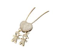 Whoasyst Collar con colgante de cobre chapado en oro para parejas o amigos, cadena de cuello ajustable, para uso diario, pieza de joyería de moda, One Size, como se describe, como se describe