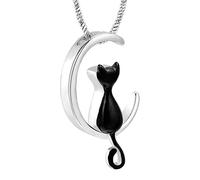 Whoasyst Collar conmemorativo resistente de acero inoxidable para mascotas con forma de lunas para recordar siempre a los queridos gatos y perros