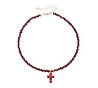 Whoasyst Collar triangular con cruces de cristal con destellos de alta refracción y aleación ligera para elegancia diaria con cruces de cristal, One Size, como se describe, como se describe