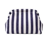 Whoasyst Elegante bolsa tejida de ganchillo para mujer con llamativos diseños de colores de contraste, bolsas de maquillaje de moda, bolsa de playa de tela de punto, Blue, One Size