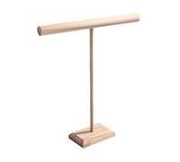 Whoasyst Elegante soporte de madera y brazalete con base de madera, elegante estante de joyería para exhibiciones minoristas y soporte de organización del hogar