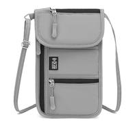 Whoasyst Funda de tela Oxford con bloqueo para pasaportes, diseño antirrobo, correa ajustable, accesorio esencial para organización de viaje, Gray