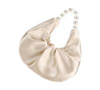 Whoasyst Grand Sateen Fog Bolso moldeado con cinturón de cadena desmontable, excelente para incidentes formales, excursiones informales, bolsa de satén permanente con entonación de piedra, champán