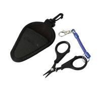 Whoasyst Juego de tijeras de pesca de acero inoxidable de alta calidad con revestimiento negro y bolsa de almacenamiento para líneas de corte y tijeras de red de pesca