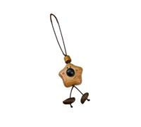 Whoasyst Llavero correa de teléfono de madera natural con detalles artesanales unisex para parejas, joyería para estudiantes, uso simbólico, cadena de amistad simbólica, C, Talla única