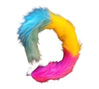 Whoasyst Llavero de pelo sintético con diseño de cola de lobo, Número de color 4, M