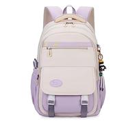 Whoasyst Mochila escolar funcional, mochila para laptop, mochila para libros femeninos, mochila de viaje de gran capacidad, correas de hombro ajustables, Purple