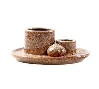 Whoasyst Portainciensos multiusos de cerámica para cenizas, bandeja de colección para inciensos, conos de palo y quemadores de madera Santo, bandeja para recoger cenizas de madera Santo