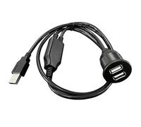 Whoasyst Puertos de carga más rápidos y eficientes, panel USB, montaje empotrado, accesorios de coche, transferencia de datos o cable de extensión USB de carga de energía